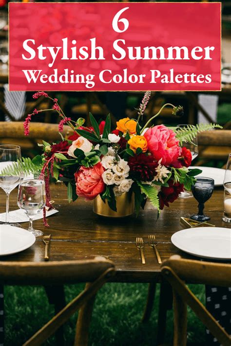We have rounded up over 40 dresses for every style, occasion, and budget. 6 Stylish Summer Wedding Color Palettes | Junebug Weddings