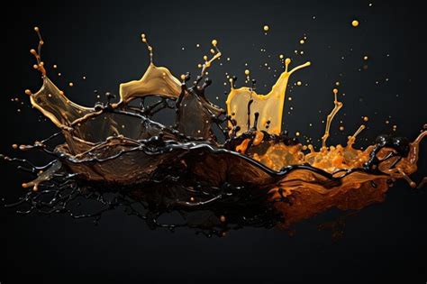 Premium Ai Image Spattering Of Motor Oil On A Dark Backdrop