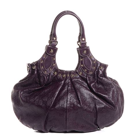 Gucci Guccissima Studded Medium Pelham Shoulder Bag Purple 86401