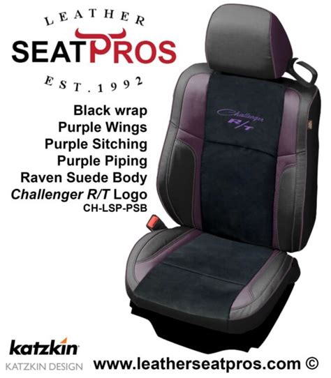Katzkin Leather Seat Covers 2015 2020 Dodge Challenger Purple Black