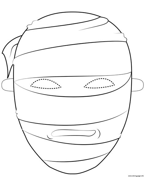What kind of paper to use for halloween masks? Egyptian Mummy Mask Outline Halloween Coloring Pages Printable