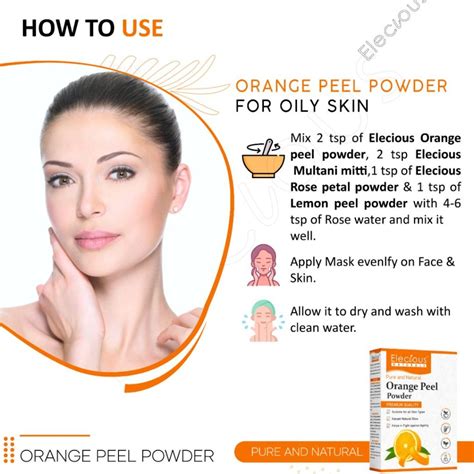 Elecious Naturals Orange Peel Powder For Skin And Eating Elecious