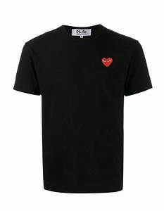 Comme Des Garcons Cdg Play T Shirt Noir à Logo Coeur 