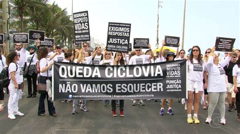 Manifestação Relembra Vítimas Da Queda Da Ciclovia Da Niemeyer No Rio Rj1 G1