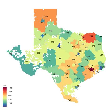 Texas 3 Digit Zip Code Map