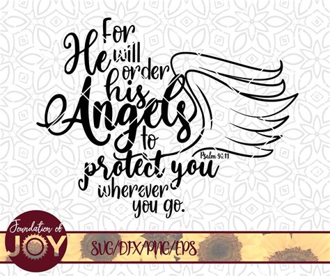 Psalm He Will Order His Angels To Protect You Wherever You Go Etsy