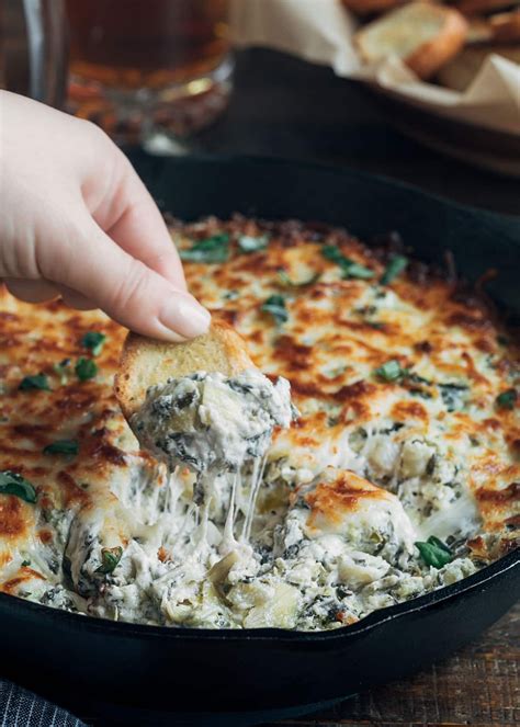 Spinach Artichoke Dip With Six Cheeses Recipe Cheesy Spinach
