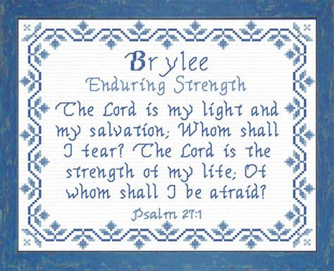 Brylee Name Blessings Personalized Cross Stitch Design From Joyful