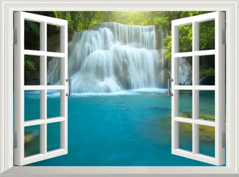 Waterfall 3d Window View Removable Wall Art Sticker Vinyl Decal Home