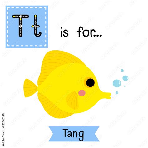 T Letter Tracing Yellow Tang Fish Cute Children Zoo Alphabet Flash