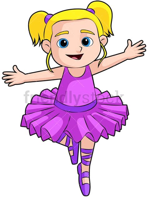 Little Girl Ballet Dancer Cartoon Vector Clipart Friendlystock