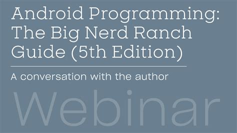 Android Programming The Big Nerd Ranch Guide 5th Edition Big Nerd