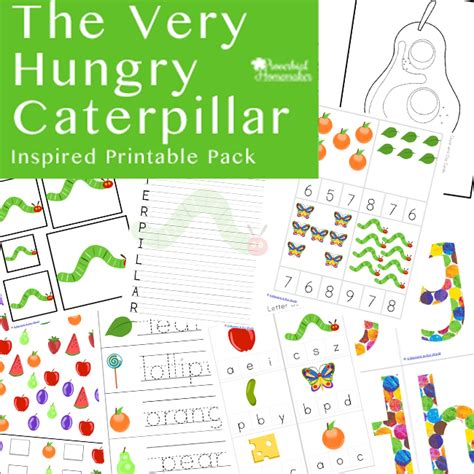 Designed for preschool early kindergarten these free worksheets focus on beginning. Free The Very Hungry Caterpillar Printable Pack ...