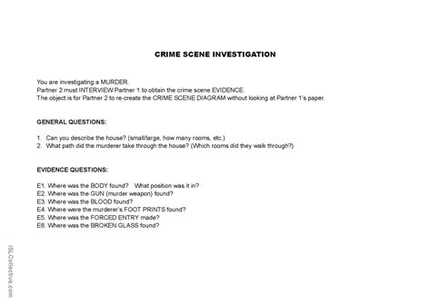 Crime Scene Investigation pictur…: English ESL worksheets pdf & doc