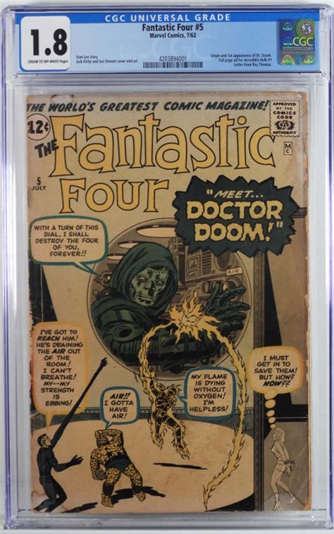 At Auction Marvel Comics Fantastic Four 5 Cgc 18