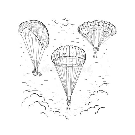 Parachute Sketch Stock Illustrations 633 Parachute Sketch Stock