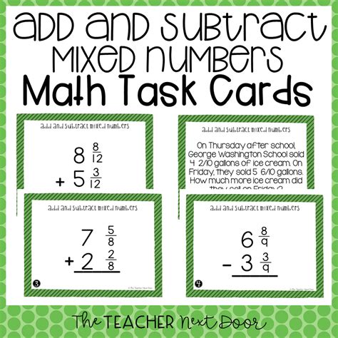 4th Grade Add And Subtract Mixed Numbers Task Cards Mixed Numbers