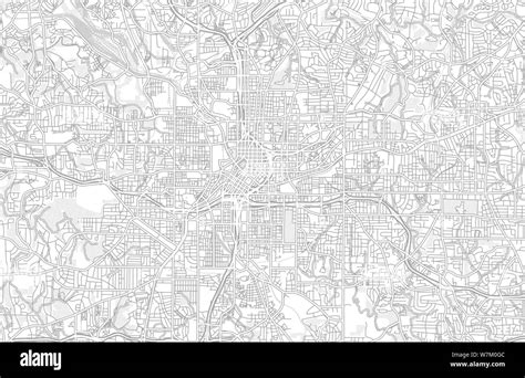 Atlanta Georgia Eua Brillante Esbozado Mapa De Vectores Con Grande Y