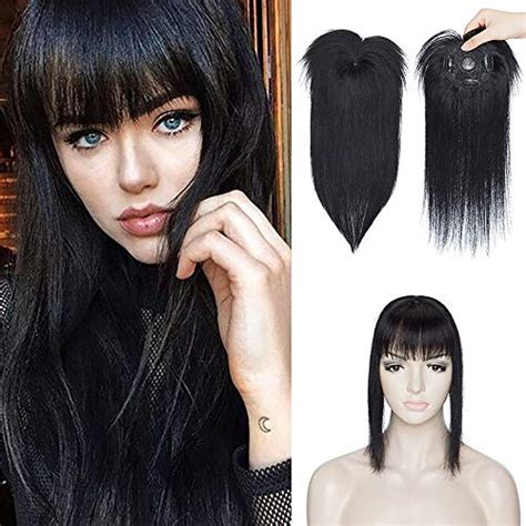 Buy 100 Real Human Hair Topper With Bangs Mono Base Topper Hair Piece Clip In On Hair Toppers