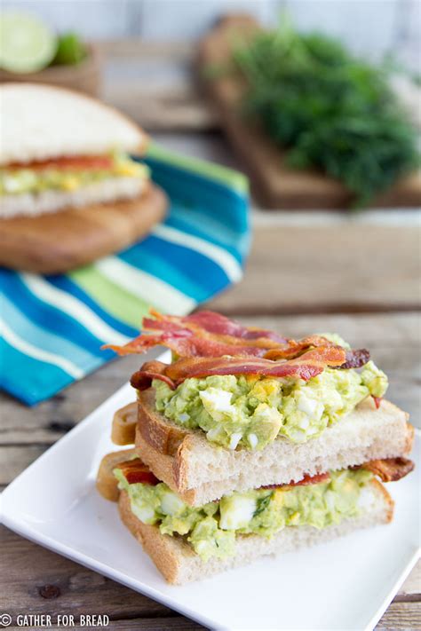 Avocado Bacon Egg Salad Sandwich Gather For Bread