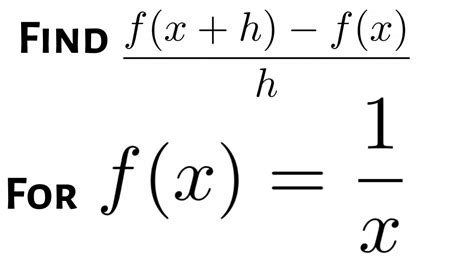 how to find the difference quotient f x h f x h for f x 1 x