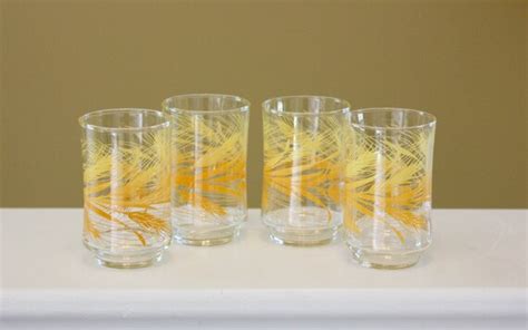 Vintage Libbey Wheat Pattern Juice Glasses Mid Century Etsy