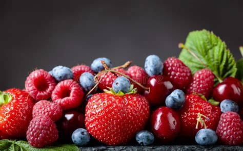 Berries Closeup Colorful Assorted Mix Stock Image Image Of Healthy