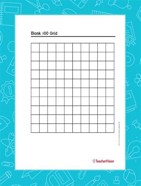 Blank 100 Square Chart Printable Best Picture Of Chart Anyimageorg