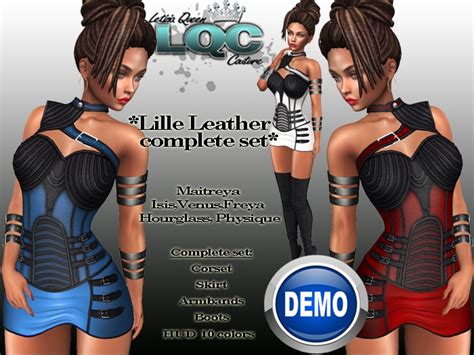 second life marketplace demo ♕ lqc lille leather complete set