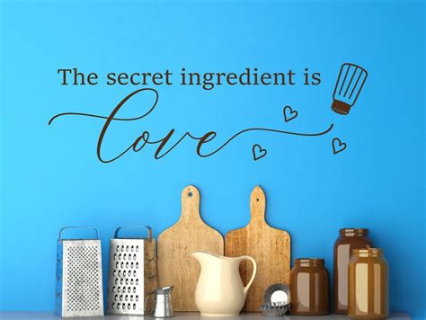 The Secret Ingredient Is Love Kitchen Wall Art Decal Cute Etsy