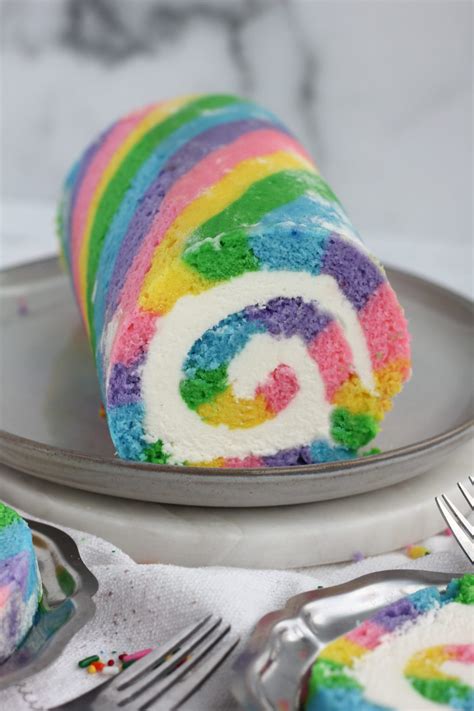 How To Make A Rainbow Roll Cake Baking With Blondie