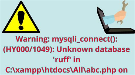 How To Fix Warning Mysqli Connect HY Unknown Database Ruff