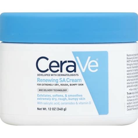 Renewing Sa Cream For Extremely Dry Rough Bumpy Skin Cerave 12 Oz