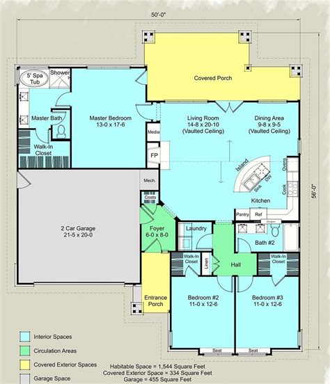 Ranch Style House Plan 3 Beds 2 Baths 1544 Sqft Plan 489 12