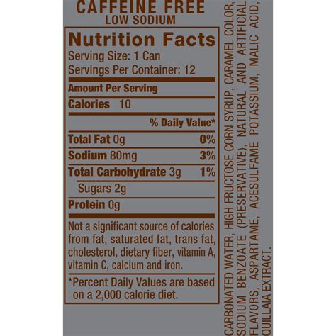 Aw Root Beer Nutrition Facts 12 Oz Nutrition Pics