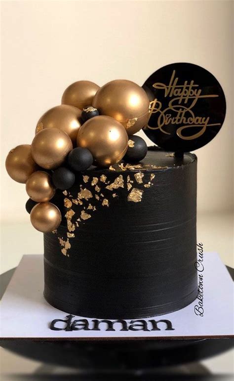 Black Cakes That Tastes As Good As It Looks Black Birthday Cake Topped With Gold Balls