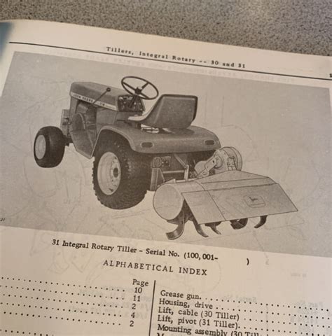 John Deere 30 31 Rotary Tiller Parts Catalog Manual Ebay