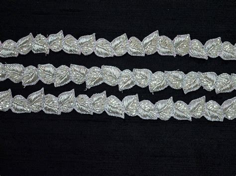 Silver Beaded Trim By The Yard Indian Laces Costume Wedding Etsy In