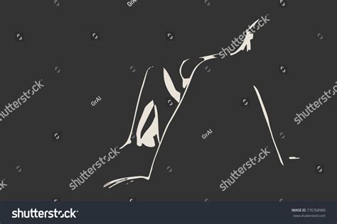 Silhouette Lying Beautiful Sexy Fitness Girl Stock Vector Royalty Free