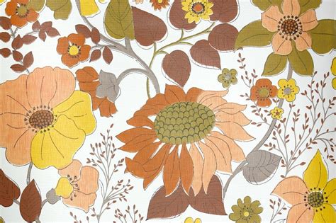 Retro Wallpaper By The Yard 70s Vintage Wallpaper 1970s Etsy