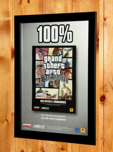 2004 Grand Theft Auto San Andreas Rare Small Poster Old Ad Page Framed