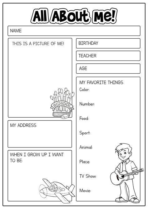 Free Printable All About Me Worksheet For Adults Printable Templates