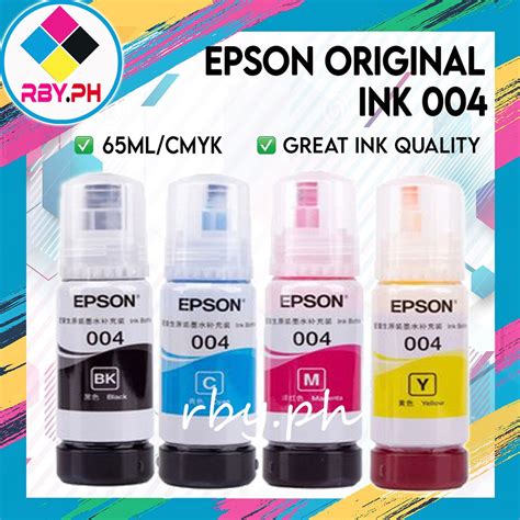 Epson Original Ink 004 Set Cmyk Shopee Philippines