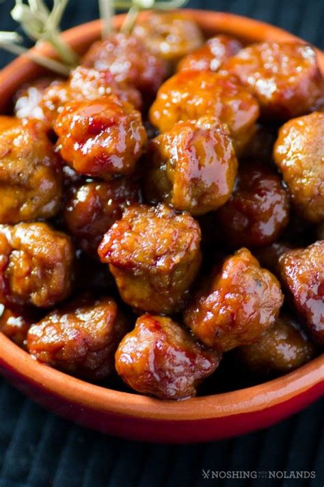 Best thanksgiving themed appetizers from cuisine thanksgiving inspired appetizers. Slow Cooker Turkey Appetizer Jelly Meatballs by Noshing With The Nolands | Turkey appetizers ...