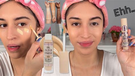 New Makeuprevolution Irl Filter Finish Concealer Review And Wear Test Sandy Carina Youtube