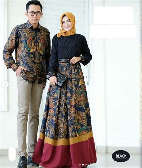 Baju Gamis Batik Kombinasi Polos Modern Gaun Batik Model Pakaian