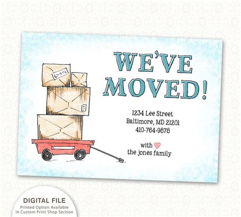 Weve Moved Moving Announcement Digital By Silverliningprinting