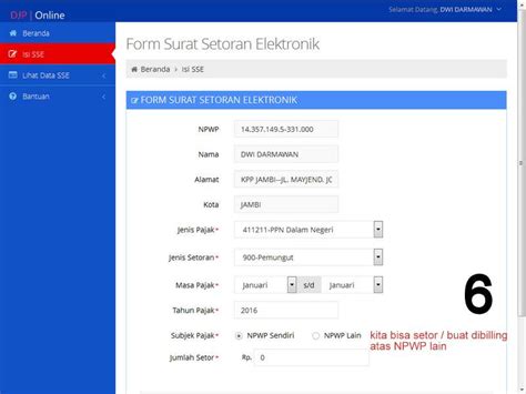 Cara mengisi kolom identitas wajib pajak. eBilling SSE dan SSE2 Bendahara dan JKPLN - Kabar Pajak
