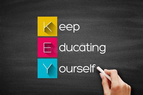 Key Keep Educating Yourself Acronym Education Concept Background On