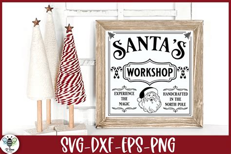 Santas Workshop Christmas Sign Svg Graphic By B Renee Design · Creative